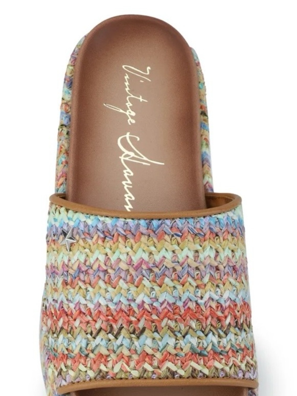 Vintage Havana “Nina” in Bright Multi; Woven Slide Sandal